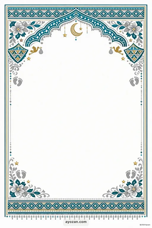 Assamese Baby Shower · Contemporary — Assamese Muslim Modern Baby Shower invitation card design from Ayozan