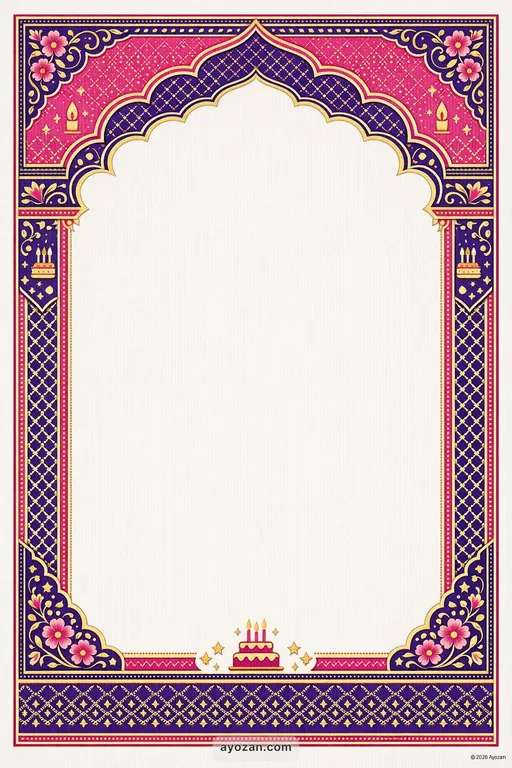 Awadhi Birthday · Contemporary — Awadhi Hindu Modern Birthday invitation card design from Ayozan