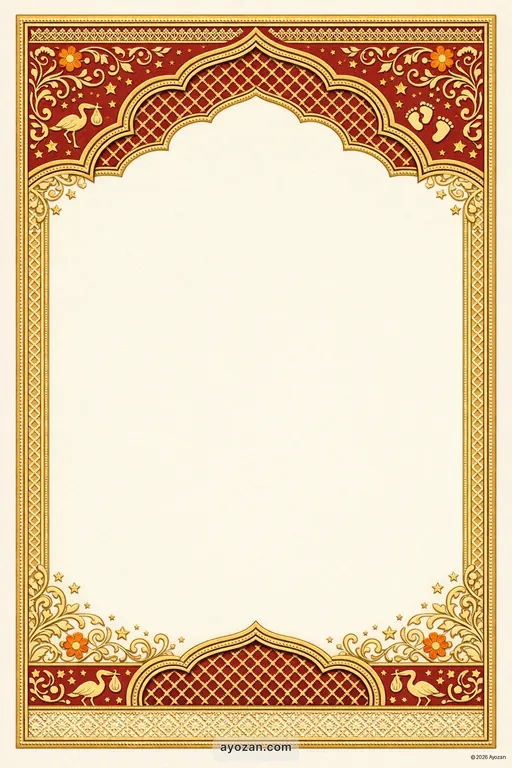 Awadhi Baby Shower · Classic — Awadhi Hindu Traditional Baby Shower invitation card design from Ayozan