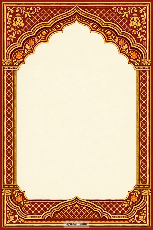 Awadhi Housewarming · Classic — Awadhi Hindu Traditional Housewarming invitation card design from Ayozan