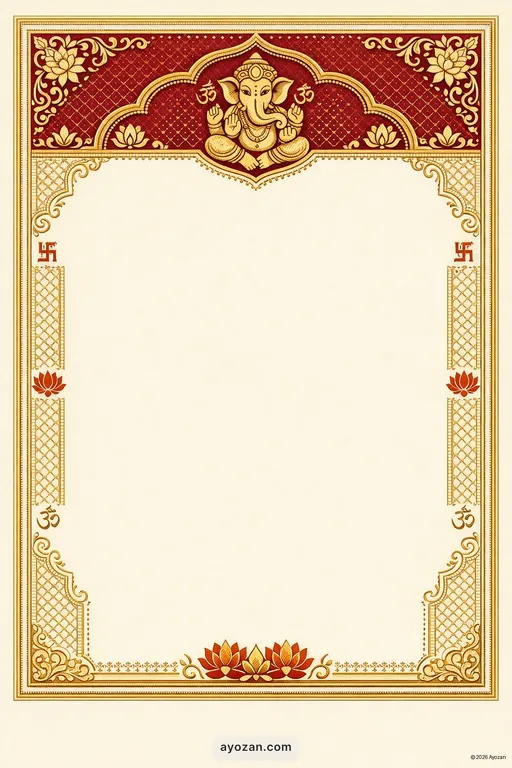Awadhi Wedding · Classic — Awadhi Hindu Traditional Wedding invitation card design from Ayozan