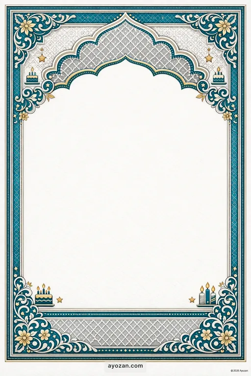 Awadhi Birthday · Contemporary — Awadhi Muslim Modern Birthday invitation card design from Ayozan