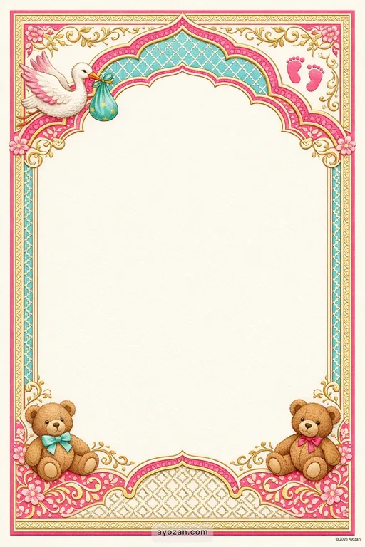 Awadhi Baby Shower · Classic — Awadhi Traditional Baby Shower invitation card design from Ayozan