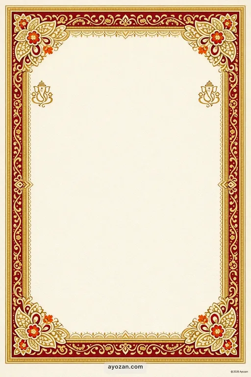 Bengali Engagement · Classic — Bengali Hindu Traditional Engagement invitation card design from Ayozan
