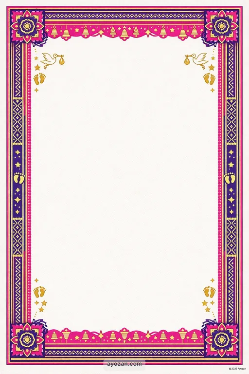 Chhattisgarhi Baby Shower · Contemporary — Chhattisgarhi Hindu Modern Baby Shower invitation card design from Ayozan