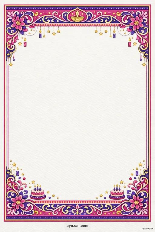 Gujarati Birthday · Contemporary — Gujarati Hindu Modern Birthday invitation card design from Ayozan