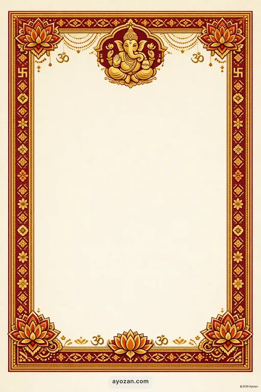 Gujarati Wedding · Classic — Gujarati Hindu Traditional Wedding invitation card design from Ayozan