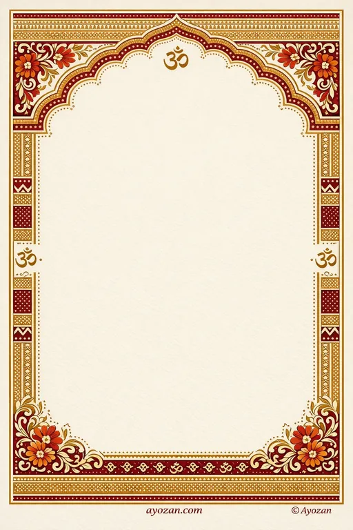 Gujarati Sangeet · Classic — Gujarati Hindu Traditional Sangeet invitation card design from Ayozan