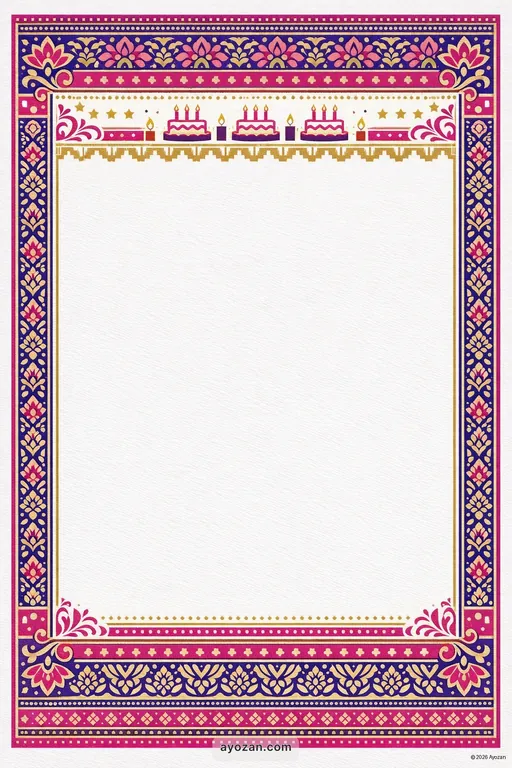North Indian Birthday · Contemporary — North Indian Hindu Modern Birthday invitation card design from Ayozan