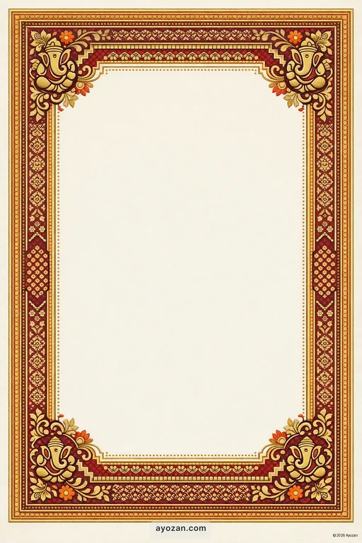 North Indian Engagement · Classic — North Indian Hindu Traditional Engagement invitation card design from Ayozan