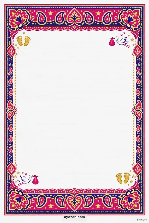 Kashmiri Baby Shower · Contemporary — Kashmiri Hindu Modern Baby Shower invitation card design from Ayozan