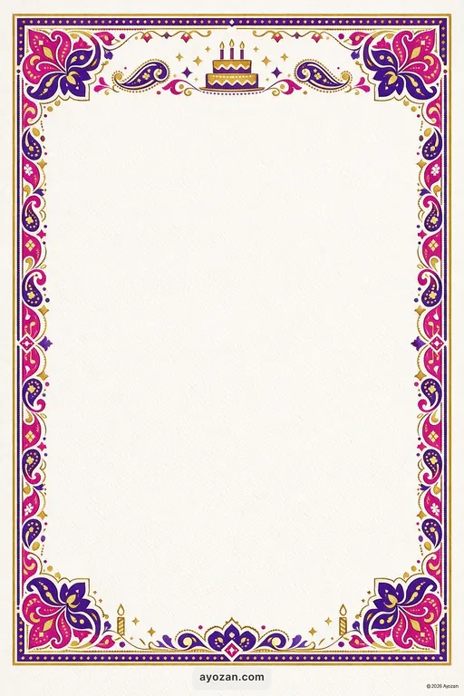 Kashmiri Birthday · Contemporary — Kashmiri Hindu Modern Birthday invitation card design from Ayozan