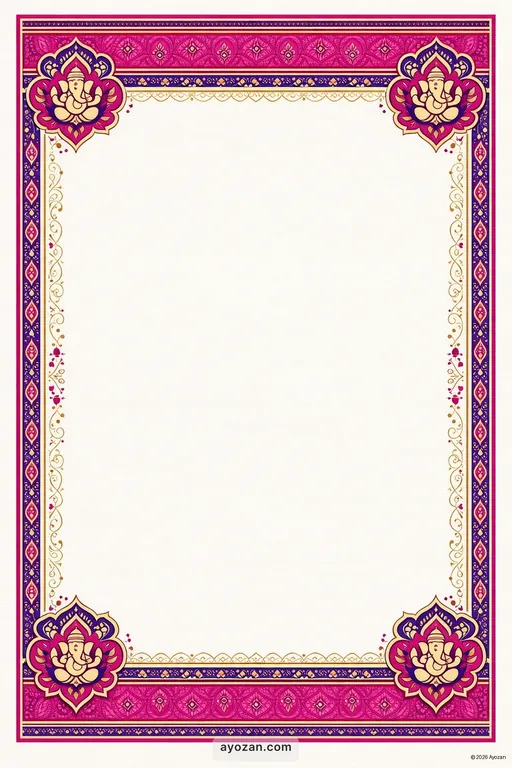 Kashmiri Housewarming · Contemporary — Kashmiri Hindu Modern Housewarming invitation card design from Ayozan