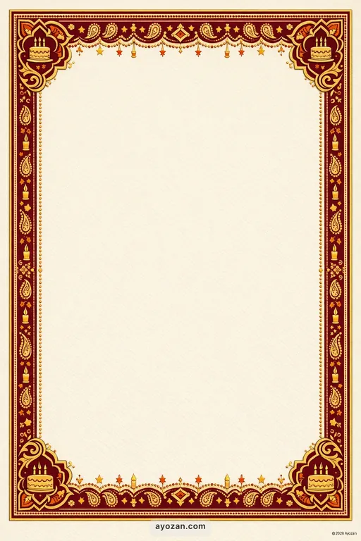 Kashmiri Birthday · Classic — Kashmiri Hindu Traditional Birthday invitation card design from Ayozan