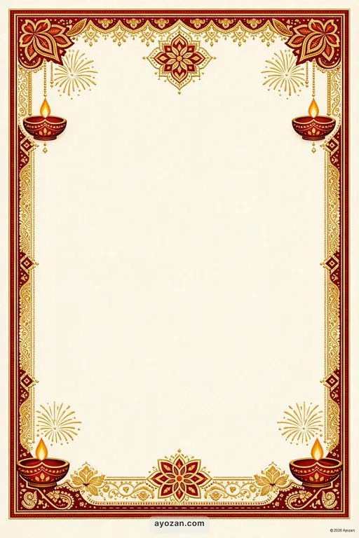Kashmiri Diwali · Classic — Kashmiri Hindu Traditional Diwali invitation card design from Ayozan