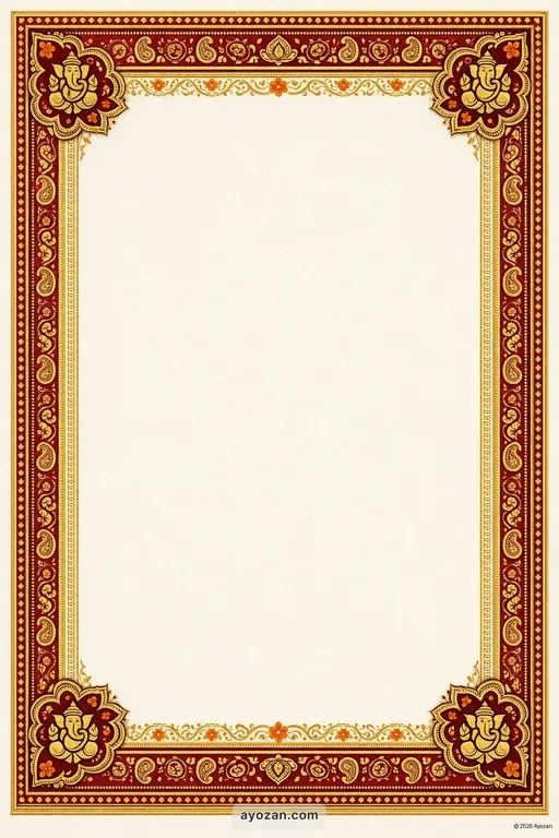 Kashmiri Housewarming · Classic — Kashmiri Hindu Traditional Housewarming invitation card design from Ayozan