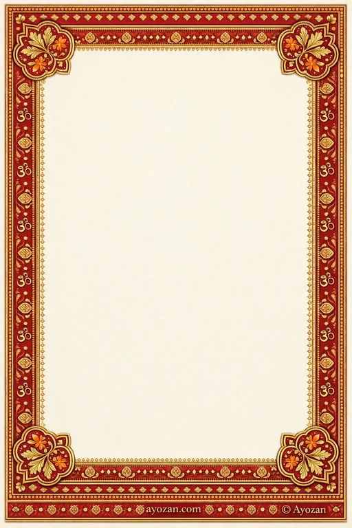 Kashmiri Sangeet · Classic — Kashmiri Hindu Traditional Sangeet invitation card design from Ayozan