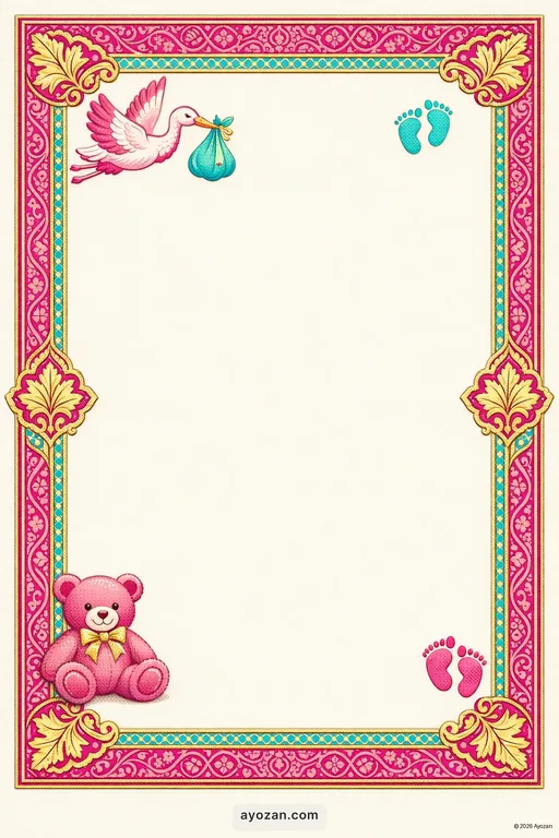 Kashmiri Baby Shower · Classic — Kashmiri Traditional Baby Shower invitation card design from Ayozan