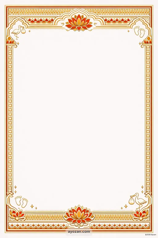 Magadhi Baby Shower · Classic — Magadhi Buddhist Traditional Baby Shower invitation card design from Ayozan