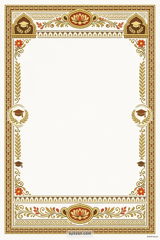 Magadhi Graduation · Classic — Magadhi Buddhist Traditional Graduation invitation card design from Ayozan