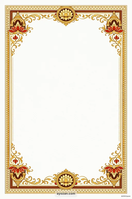Magadhi Housewarming · Classic — Magadhi Buddhist Traditional Housewarming invitation card design from Ayozan