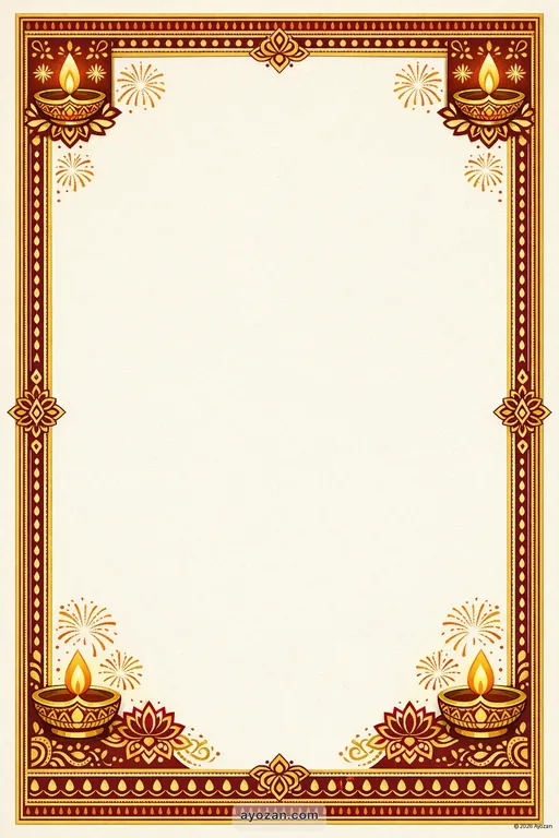 Kerala Diwali · Classic — Malayalam Hindu Traditional Diwali invitation card design from Ayozan