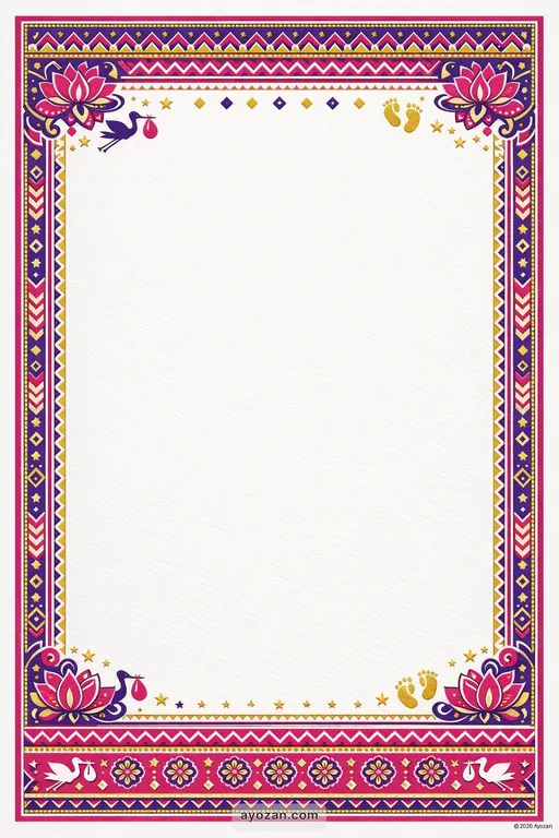 Rajasthani Baby Shower · Contemporary — Rajasthani Hindu Modern Baby Shower invitation card design from Ayozan