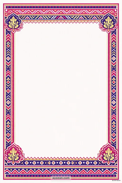 Rajasthani Housewarming · Contemporary — Rajasthani Hindu Modern Housewarming invitation card design from Ayozan