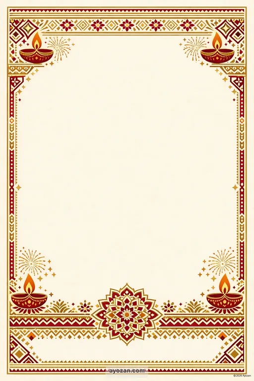 Rajasthani Diwali · Classic — Rajasthani Hindu Traditional Diwali invitation card design from Ayozan