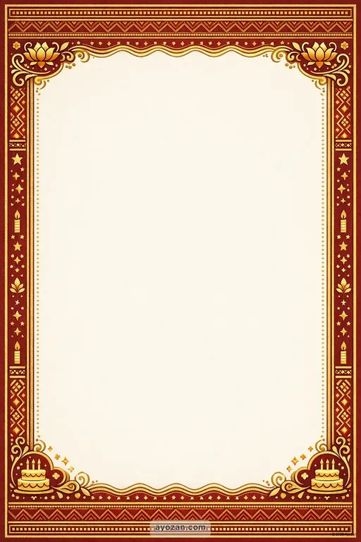 Manipuri Birthday · Classic — Manipuri Hindu Traditional Birthday invitation card design from Ayozan