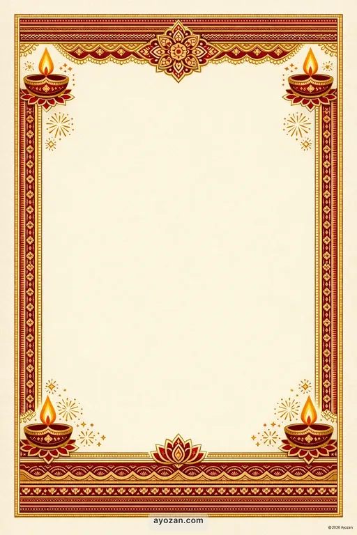 Manipuri Diwali · Classic — Manipuri Hindu Traditional Diwali invitation card design from Ayozan
