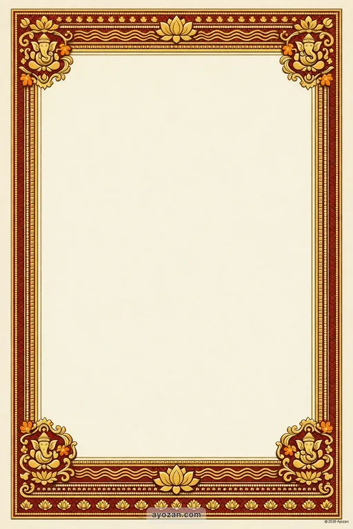 Manipuri Housewarming · Classic — Manipuri Hindu Traditional Housewarming invitation card design from Ayozan