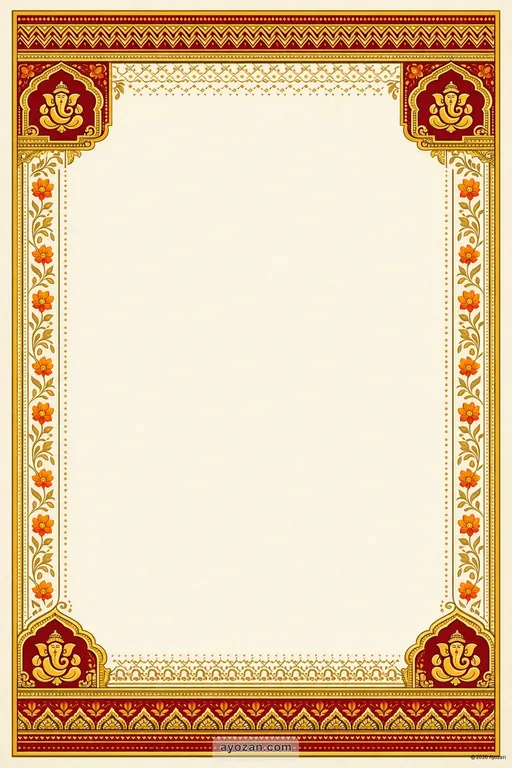 Marathi Engagement · Classic — Marathi Hindu Traditional Engagement invitation card design from Ayozan