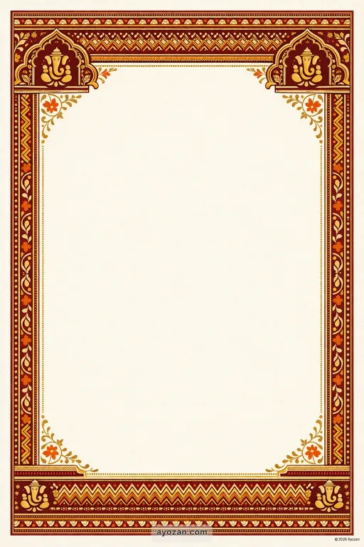 Marathi Housewarming · Classic — Marathi Hindu Traditional Housewarming invitation card design from Ayozan