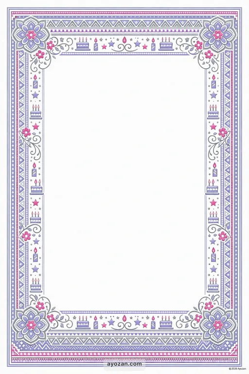 Mithila Birthday · Contemporary — Maithili Christian Modern Birthday invitation card design from Ayozan