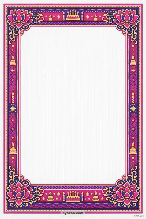 Mithila Birthday · Contemporary — Maithili Hindu Modern Birthday invitation card design from Ayozan