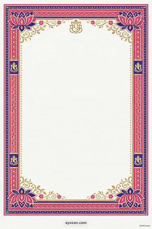Mithila Engagement · Contemporary — Maithili Hindu Modern Engagement invitation card design from Ayozan