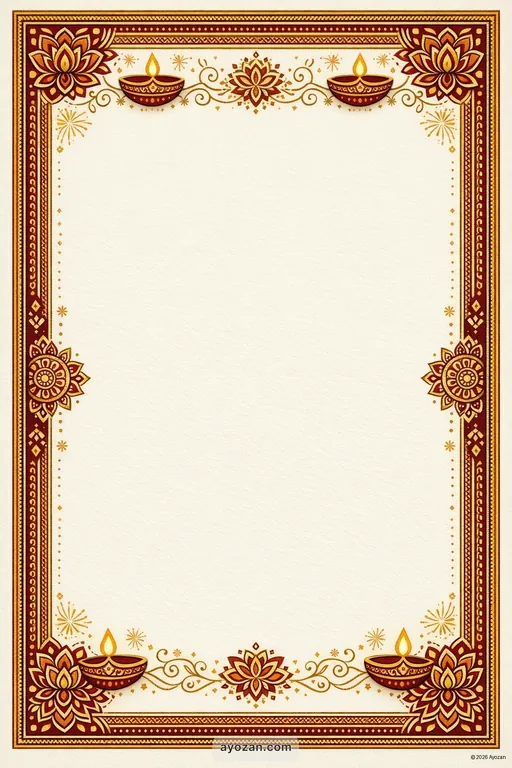 Mithila Diwali · Classic — Maithili Hindu Traditional Diwali invitation card design from Ayozan