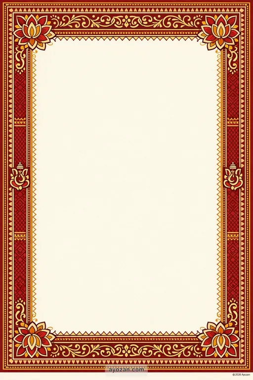 Mithila Housewarming · Classic — Maithili Hindu Traditional Housewarming invitation card design from Ayozan