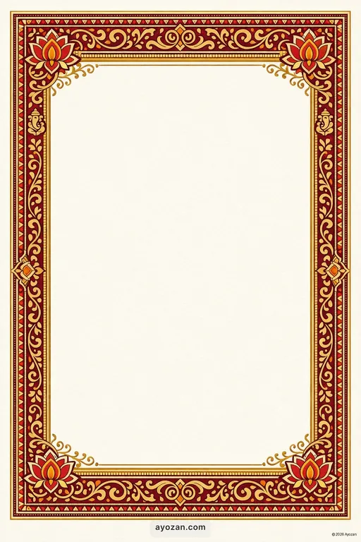 Mithila Prayer Meeting · Classic — Maithili Hindu Traditional Prayer Meeting invitation card design from Ayozan