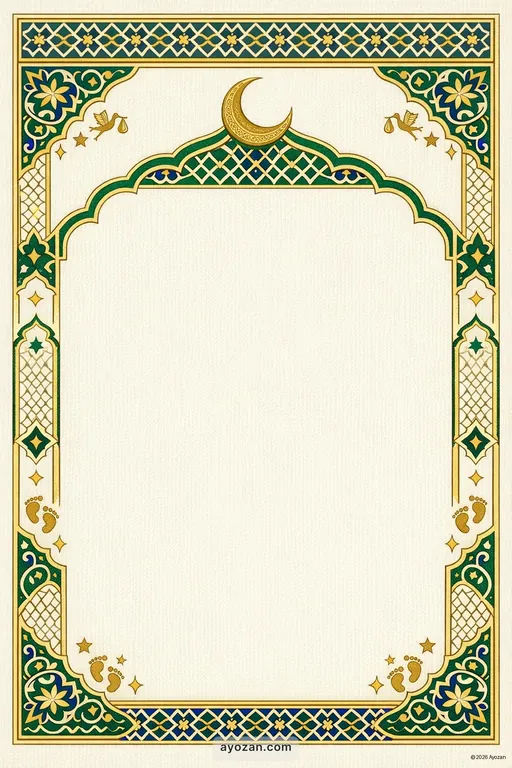 North Indian Baby Shower · Classic — North Indian Muslim Traditional Baby Shower invitation card design from Ayozan