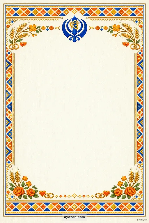 Punjabi Anniversary · Classic — Punjabi Sikh Traditional Anniversary invitation card design from Ayozan