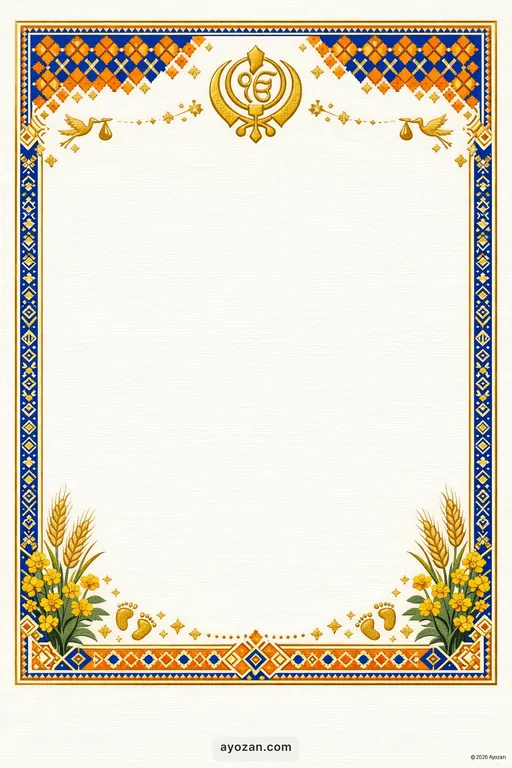 Punjabi Baby Shower · Classic — Punjabi Sikh Traditional Baby Shower invitation card design from Ayozan