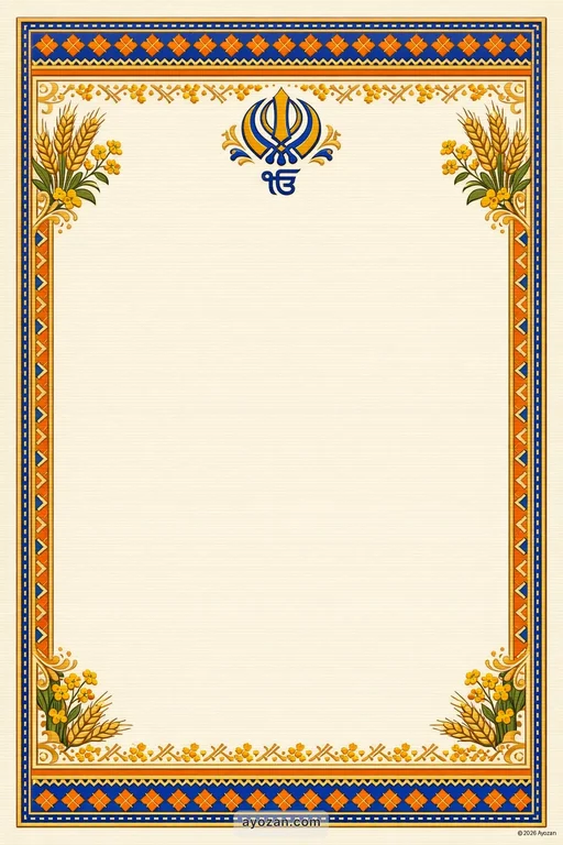 Punjabi Engagement · Classic — Punjabi Sikh Traditional Engagement invitation card design from Ayozan