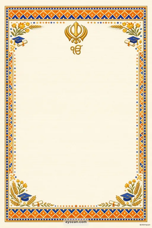 Punjabi Graduation · Classic — Punjabi Sikh Traditional Graduation invitation card design from Ayozan