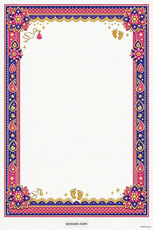Eastern Baby Shower · Contemporary — East Indian Hindu Modern Baby Shower invitation card design from Ayozan