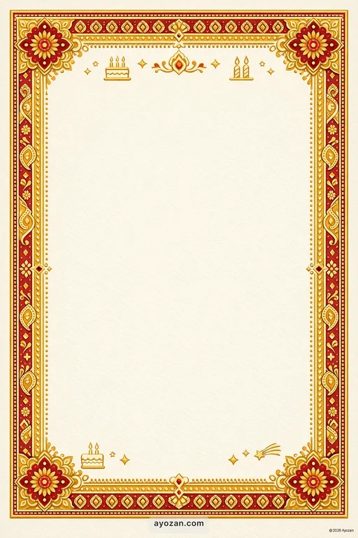 Eastern Birthday · Classic — East Indian Hindu Traditional Birthday invitation card design from Ayozan