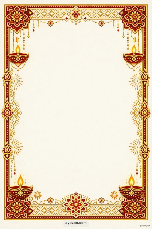 Eastern Diwali · Classic — East Indian Hindu Traditional Diwali invitation card design from Ayozan