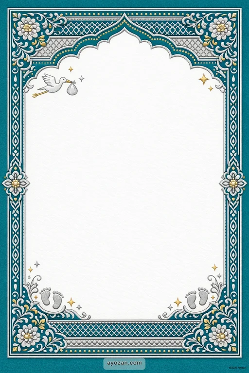 Eastern Baby Shower · Contemporary — East Indian Muslim Modern Baby Shower invitation card design from Ayozan