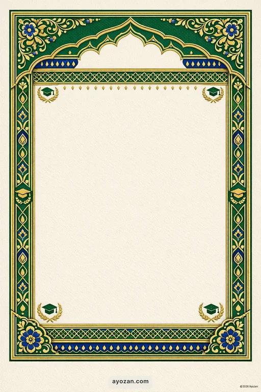 Eastern Graduation · Classic — East Indian Muslim Traditional Graduation invitation card design from Ayozan